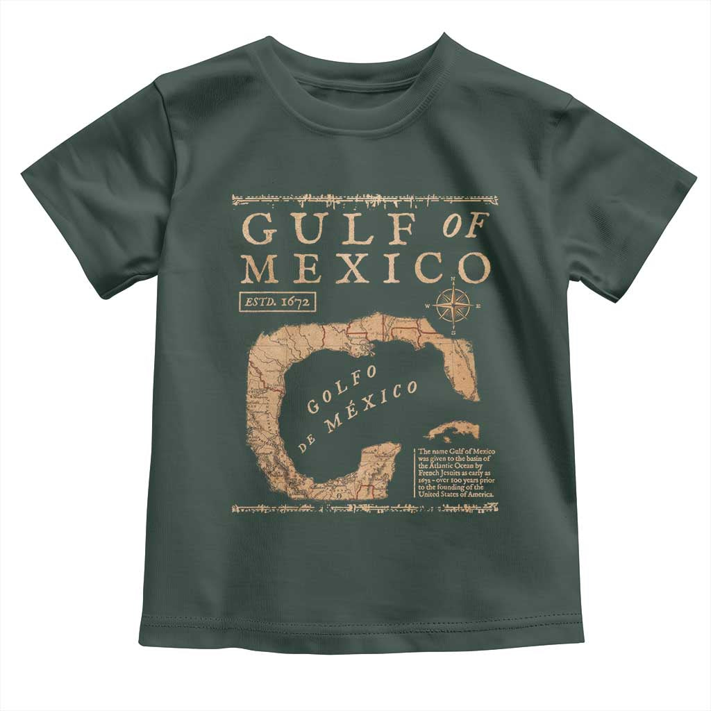 Gulf Of Mexico ESTD 1672 Toddler T Shirt Vintage Map