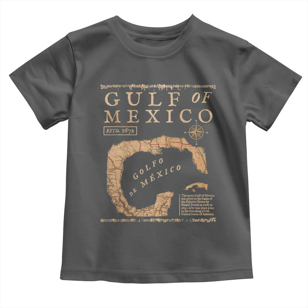 Gulf Of Mexico ESTD 1672 Toddler T Shirt Vintage Map