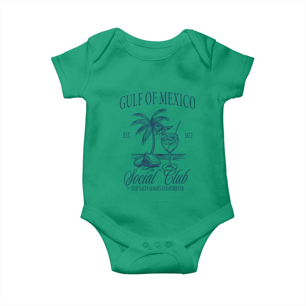 Funny Gulf Of Mexico Social Club Stay Salty Always And Forever Baby Onesie Coconut Tree Cocktail TS11
