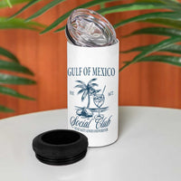 Funny Gulf Of Mexico Social Club Stay Salty Always And Forever 4 in 1 Can Cooler Tumbler Coconut Tree Cocktail