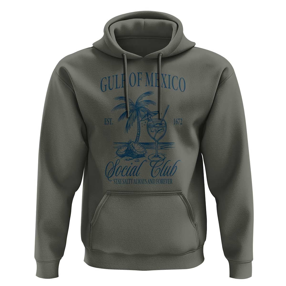 Funny Gulf Of Mexico Social Club Stay Salty Always And Forever Hoodie Coconut Tree Cocktail TS11