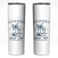 Funny Gulf Of Mexico Social Club Stay Salty Always And Forever Skinny Tumbler Coconut Tree Cocktail