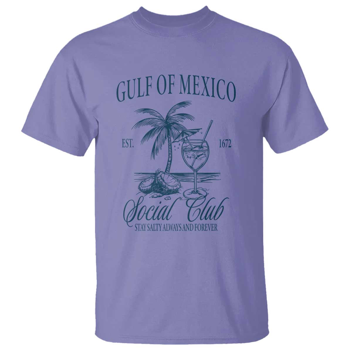 Funny Gulf Of Mexico Social Club Stay Salty Always And Forever T Shirt Coconut Tree Cocktail