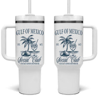 Funny Gulf Of Mexico Social Club Stay Salty Always And Forever Tumbler With Handle Coconut Tree Cocktail
