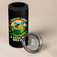 Funny St Patrick's Day Cannabis Weed 4 in 1 Can Cooler Tumbler I Always Carry A Little Pot Leprechaun