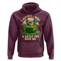Funny St Patrick's Day Cannabis Weed Hoodie I Always Carry A Little Pot Leprechaun