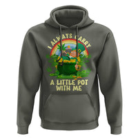 Funny St Patrick's Day Cannabis Weed Hoodie I Always Carry A Little Pot Leprechaun