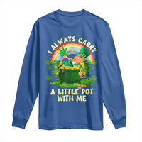 Funny St Patrick's Day Cannabis Weed Long Sleeve Shirt I Always Carry A Little Pot Leprechaun