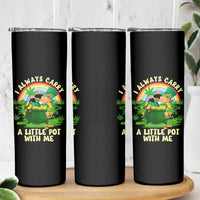 Funny St Patrick's Day Cannabis Weed Skinny Tumbler I Always Carry A Little Pot Leprechaun