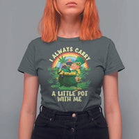 Funny St Patrick's Day Cannabis Weed T Shirt For Women I Always Carry A Little Pot Leprechaun