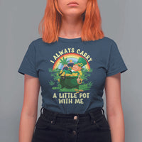 Funny St Patrick's Day Cannabis Weed T Shirt For Women I Always Carry A Little Pot Leprechaun