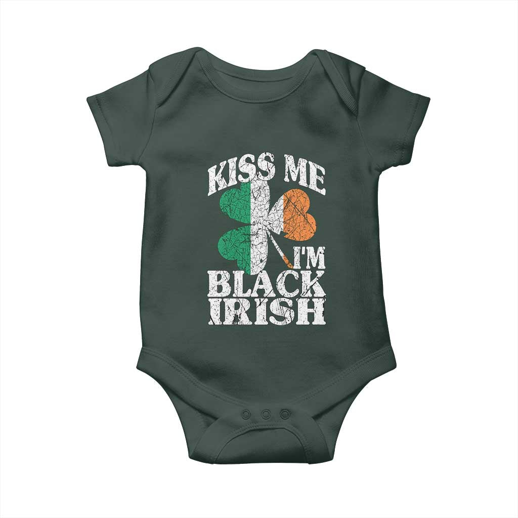 Funny Kiss Me I'm Black Irish Baby Onesie St Patrick's Day Vintage Shamrock