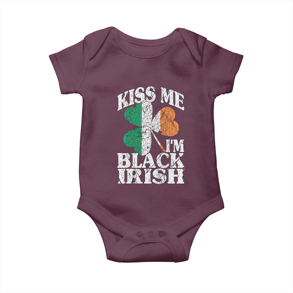 Funny Kiss Me I'm Black Irish Baby Onesie St Patrick's Day Vintage Shamrock