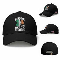 Funny Kiss Me I'm Black Irish Baseball Cap St Patrick's Day Vintage Shamrock