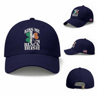Funny Kiss Me I'm Black Irish Baseball Cap St Patrick's Day Vintage Shamrock
