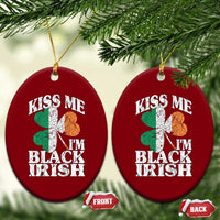 Funny Kiss Me I'm Black Irish Ceramic Ornament St Patrick's Day Vintage Shamrock