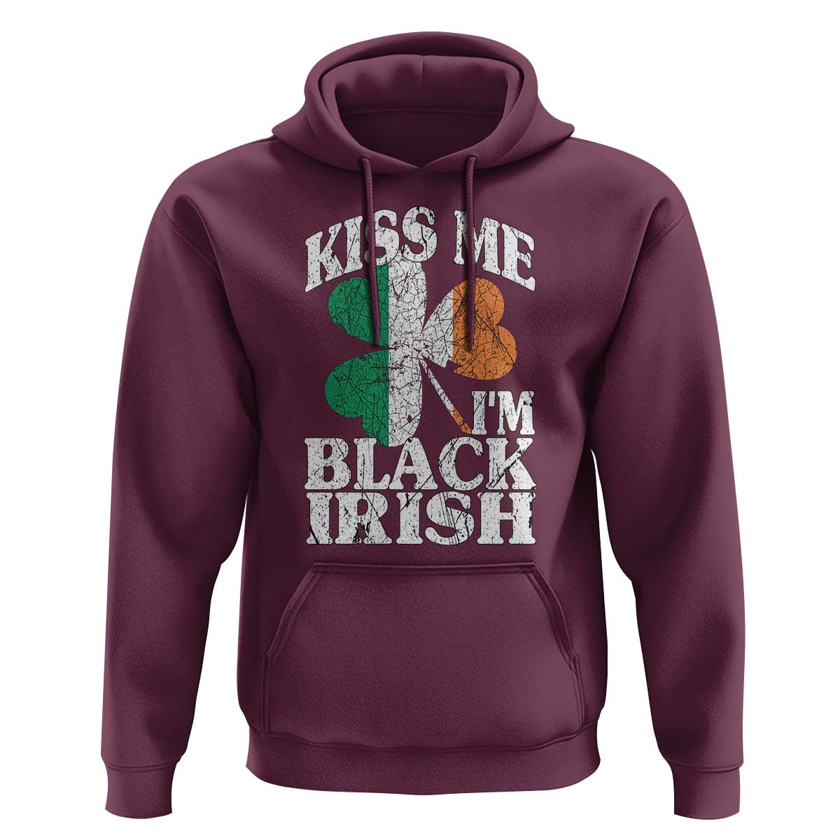 Funny Kiss Me I'm Black Irish Hoodie St Patrick's Day Vintage Shamrock