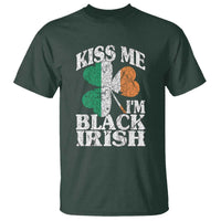 Funny Kiss Me I'm Black Irish T Shirt St Patrick's Day Vintage Shamrock