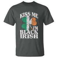 Funny Kiss Me I'm Black Irish T Shirt St Patrick's Day Vintage Shamrock