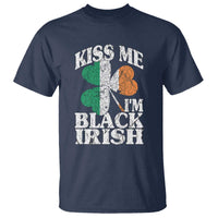 Funny Kiss Me I'm Black Irish T Shirt St Patrick's Day Vintage Shamrock