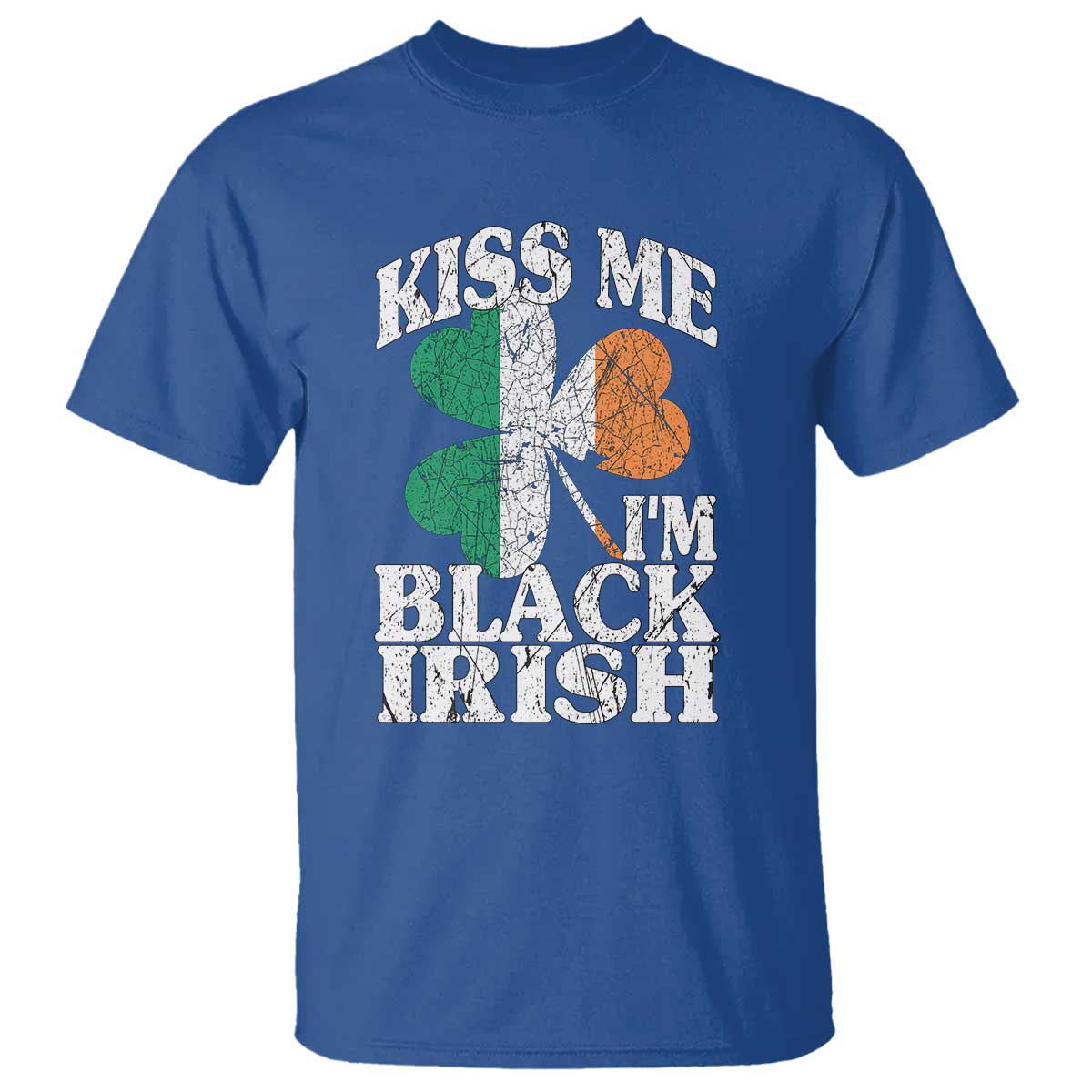 Funny Kiss Me I'm Black Irish T Shirt St Patrick's Day Vintage Shamrock