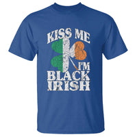 Funny Kiss Me I'm Black Irish T Shirt St Patrick's Day Vintage Shamrock