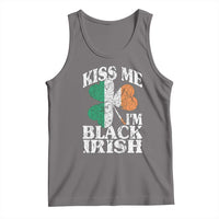 Funny Kiss Me I'm Black Irish Tank Top St Patrick's Day Vintage Shamrock