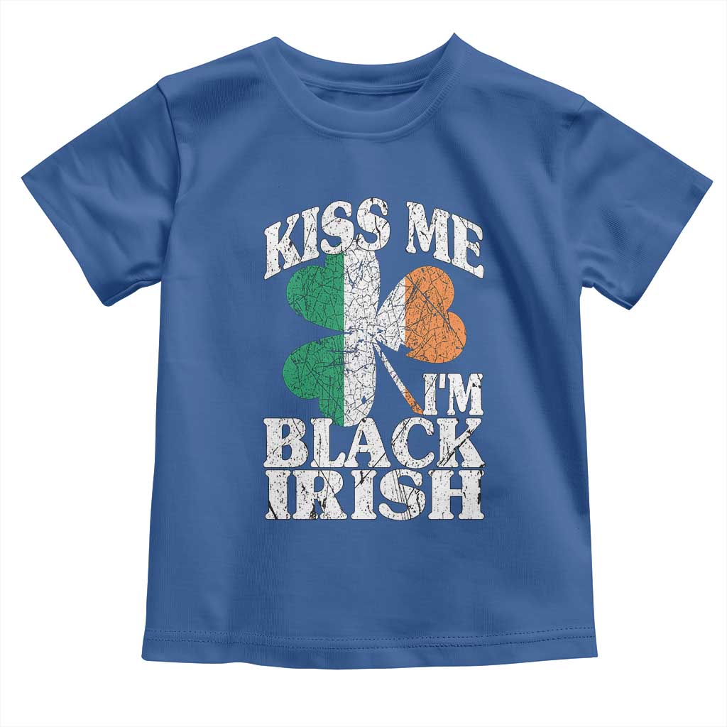 Funny Kiss Me I'm Black Irish Toddler T Shirt St Patrick's Day Vintage Shamrock