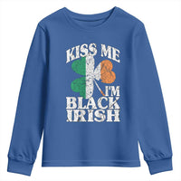 Funny Kiss Me I'm Black Irish Youth Sweatshirt St Patrick's Day Vintage Shamrock