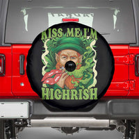 Funny St Patrick's Day Cannabis Weed Spare Tire Cover Kiss Me I'm Highrish Leprechaun
