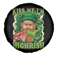 Funny St Patrick's Day Cannabis Weed Spare Tire Cover Kiss Me I'm Highrish Leprechaun