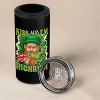 Funny St Patrick's Day Cannabis Weed 4 in 1 Can Cooler Tumbler Kiss Me I'm Highrish Leprechaun