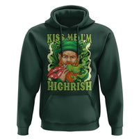 Funny St Patrick's Day Cannabis Weed Hoodie Kiss Me I'm Highrish Leprechaun
