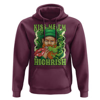 Funny St Patrick's Day Cannabis Weed Hoodie Kiss Me I'm Highrish Leprechaun