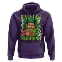 Funny St Patrick's Day Cannabis Weed Hoodie Kiss Me I'm Highrish Leprechaun