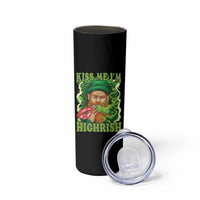 Funny St Patrick's Day Cannabis Weed Skinny Tumbler Kiss Me I'm Highrish Leprechaun