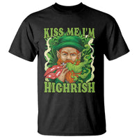 Funny St Patrick's Day Cannabis Weed T Shirt Kiss Me I'm Highrish Leprechaun