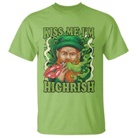 Funny St Patrick's Day Cannabis Weed T Shirt Kiss Me I'm Highrish Leprechaun