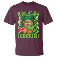 Funny St Patrick's Day Cannabis Weed T Shirt Kiss Me I'm Highrish Leprechaun