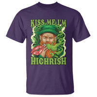 Funny St Patrick's Day Cannabis Weed T Shirt Kiss Me I'm Highrish Leprechaun