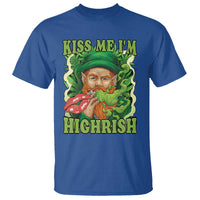 Funny St Patrick's Day Cannabis Weed T Shirt Kiss Me I'm Highrish Leprechaun
