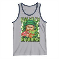 Funny St Patrick's Day Cannabis Weed Tank Top Kiss Me I'm Highrish Leprechaun