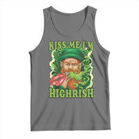 Funny St Patrick's Day Cannabis Weed Tank Top Kiss Me I'm Highrish Leprechaun