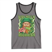 Funny St Patrick's Day Cannabis Weed Tank Top Kiss Me I'm Highrish Leprechaun