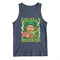 Funny St Patrick's Day Cannabis Weed Tank Top Kiss Me I'm Highrish Leprechaun