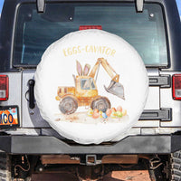 Funny Easter Day Excavator Spare Tire Cover Eggs-Cavator Bunny Construction Trucks