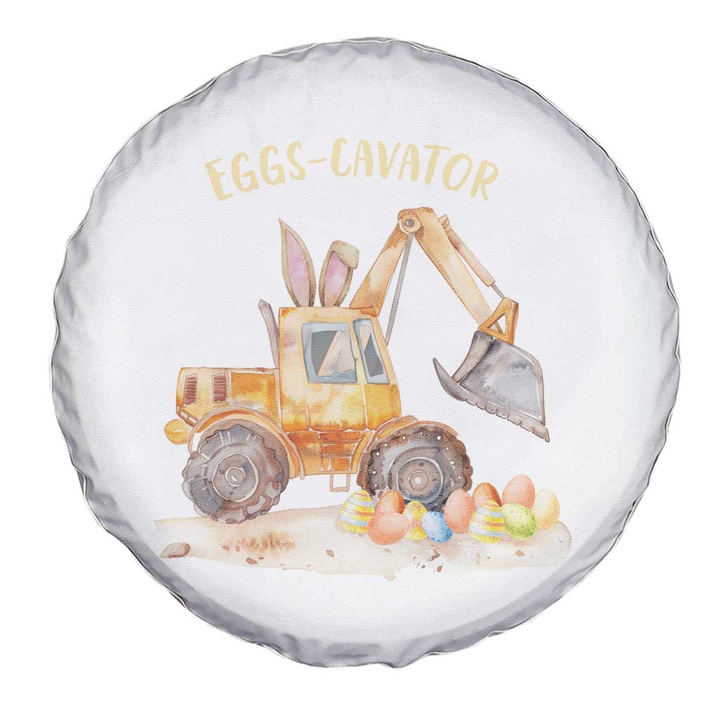 Funny Easter Day Excavator Spare Tire Cover Eggs-Cavator Bunny Construction Trucks