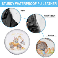 Funny Easter Day Excavator Spare Tire Cover Eggs-Cavator Bunny Construction Trucks