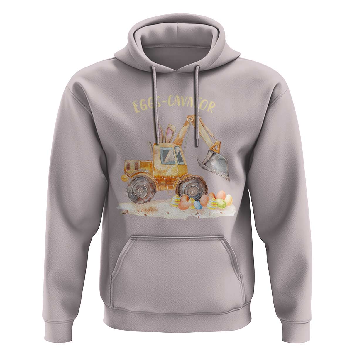Funny Easter Day Excavator Hoodie Eggs-Cavator Bunny Construction Trucks