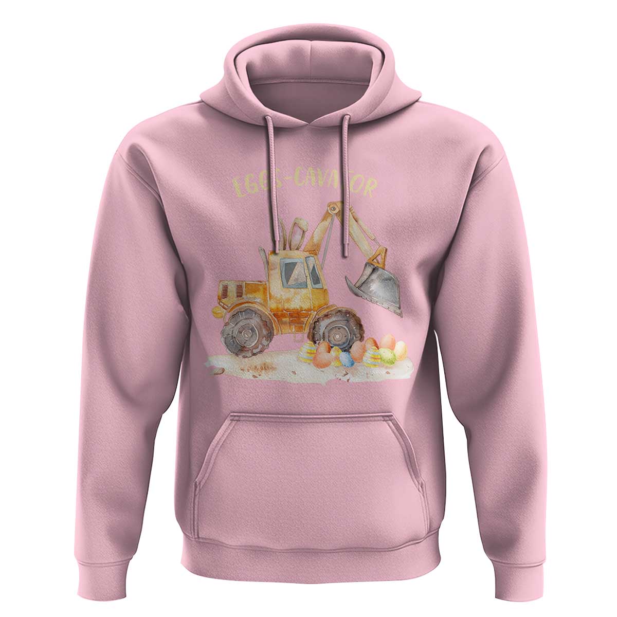 Funny Easter Day Excavator Hoodie Eggs-Cavator Bunny Construction Trucks